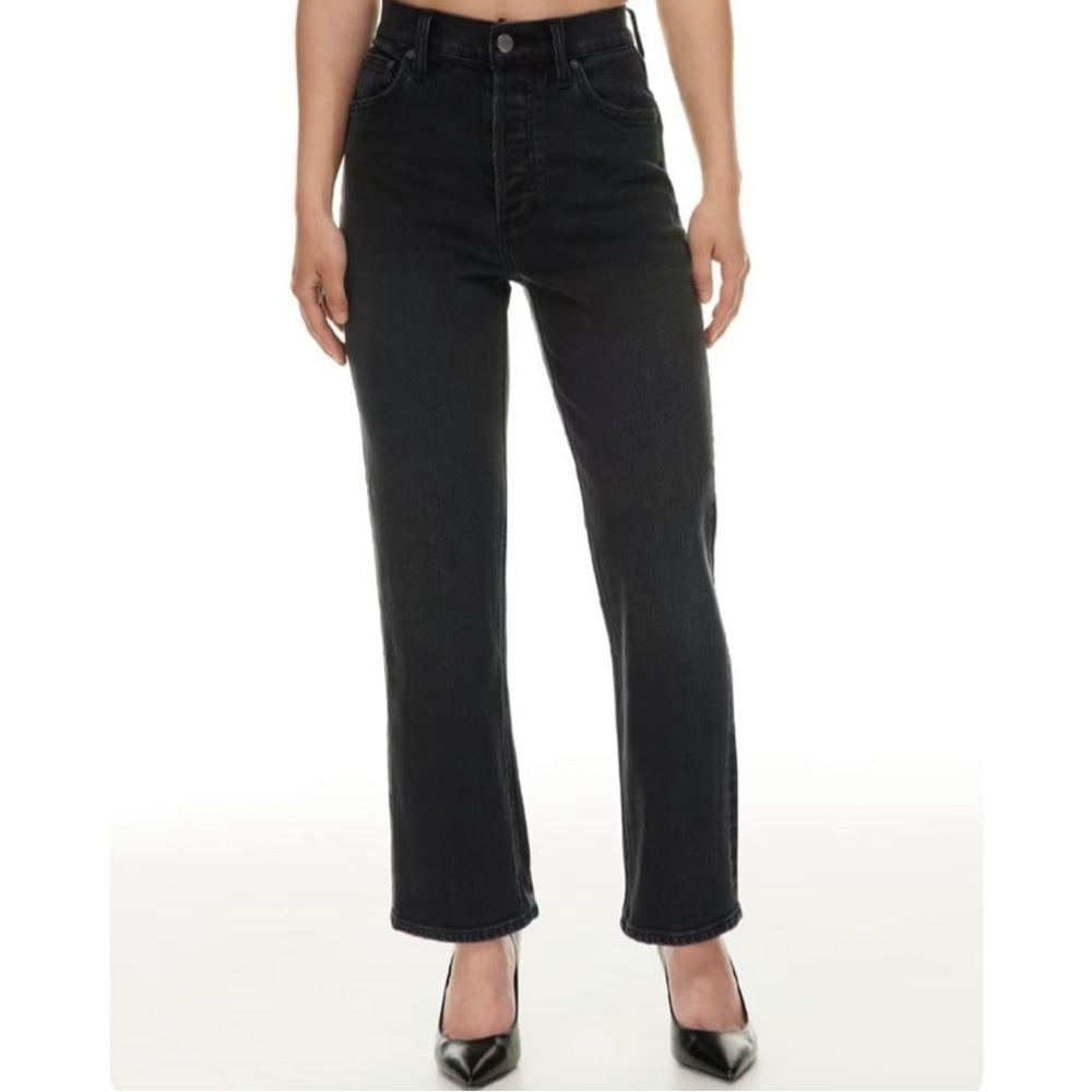 Aritzia Denim Forum Arlo High Rise Straight Jeans Black Eyeliner 26